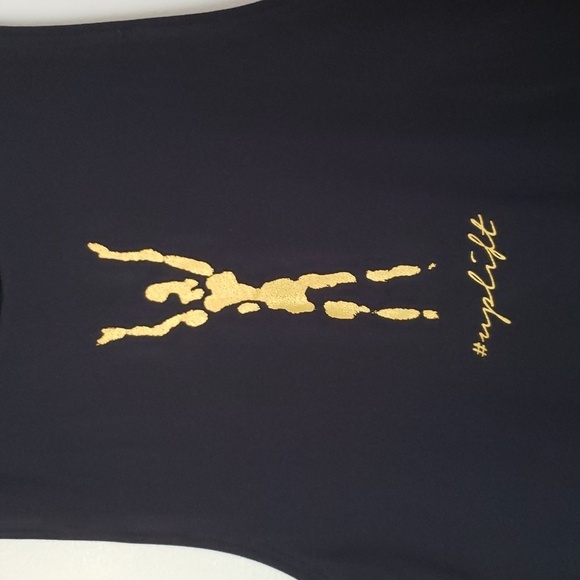 Zyia black and gold tank top, uplift, women's size XS, super soft, cozy. - Picture 2 of 6